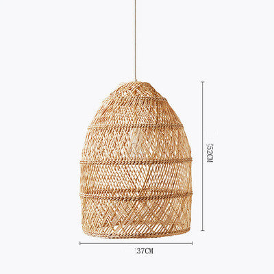 Art Japanese Zen Rattan Chandelier